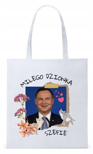 Prezydent Andrzej Duda Torba Eco Biała Shopper