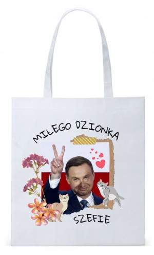 Prezydent Andrzej Duda Torba Eco Biała Shopper