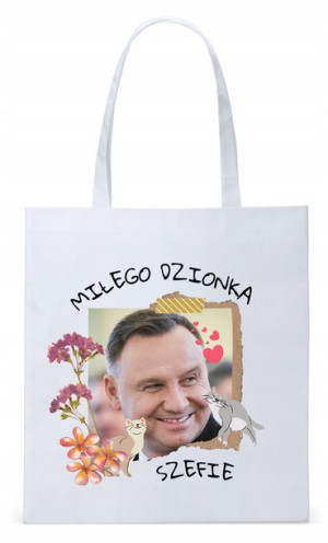 Prezydent Andrzej Duda Torba Eco Biała Shopper