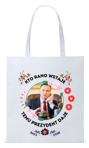 Prezydent Andrzej Duda Torba Eco Biała Shopper