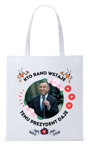 Prezydent Andrzej Duda Torba Eco Biała Shopper