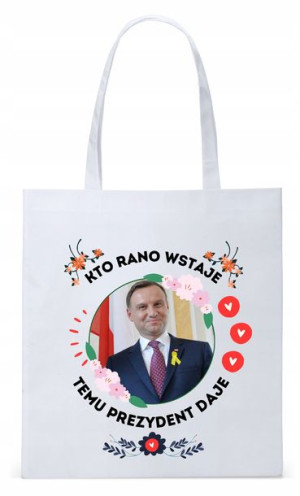 Prezydent Andrzej Duda Torba Eco Biała Shopper