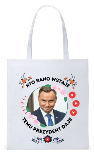 Prezydent Andrzej Duda Torba Eco Biała Shopper
