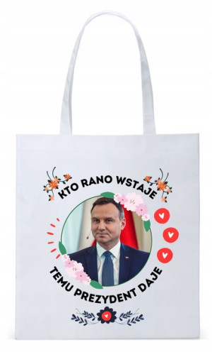 Prezydent Andrzej Duda Torba Eco Biała Shopper