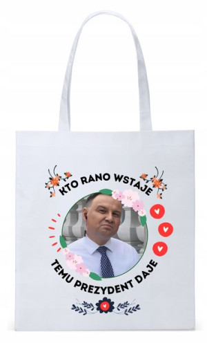Prezydent Andrzej Duda Torba Eco Biała Shopper
