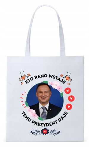 Prezydent Andrzej Duda Torba Eco Biała Shopper