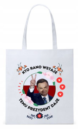 Prezydent Andrzej Duda Torba Eco Biała Shopper