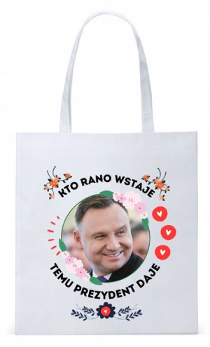 Prezydent Andrzej Duda Torba Eco Biała Shopper