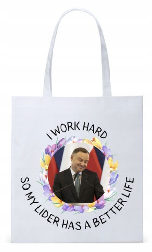 Prezydent Andrzej Duda Torba Eco Biała Shopper