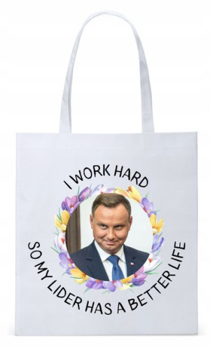 Prezydent Andrzej Duda Torba Eco Biała Shopper