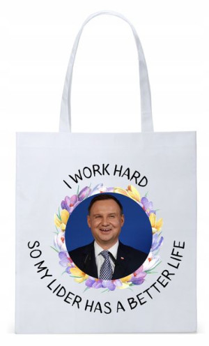 Prezydent Andrzej Duda Torba Eco Biała Shopper