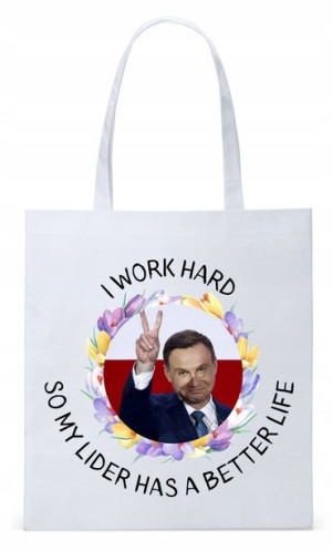 Prezydent Andrzej Duda Torba Eco Biała Shopper