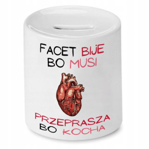 Skarbonka Śmieszna Zabawna Facet Bije Bo Musi