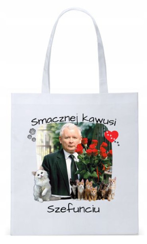 Śmieszny Pis Kaczyński Torba Eco Biała Shopper