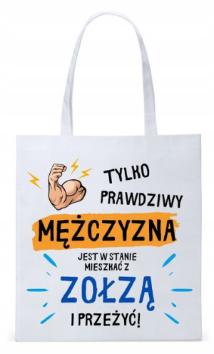 Śmieszny Zabawny Prezent Torba Eco Biała Shopper