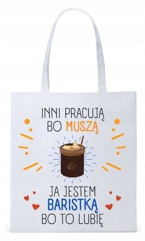 Torba Biała Eco Shopper Dla Baristy Prezent
