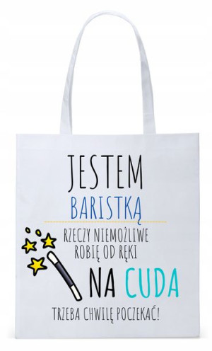 Torba Biała Eco Shopper Dla Baristy Prezent