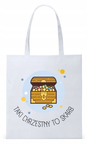 Torba Biała Eco Shopper Dla Chrzestnego Prezent