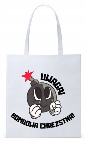 Torba Biała Eco Shopper Dla Chrzestnego Prezent