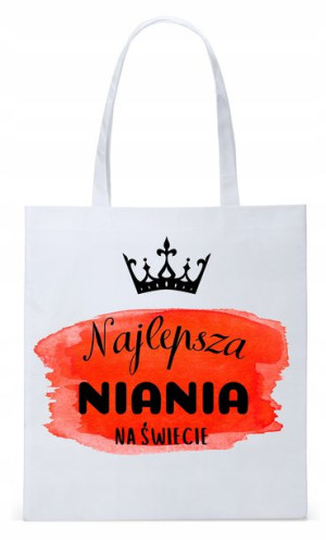 Torba Biała Eco Shopper Dla Niani Opiekunki