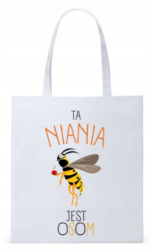 Torba Biała Eco Shopper Dla Niani Opiekunki