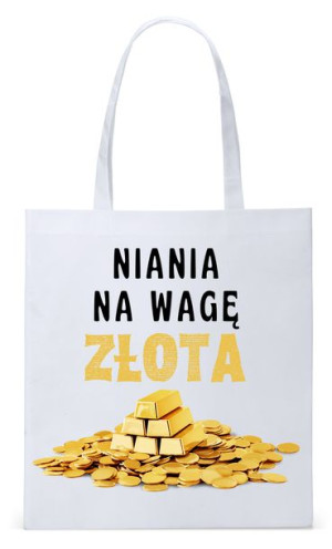 Torba Biała Eco Shopper Dla Niani Opiekunki
