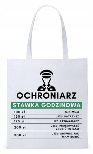 Torba Biała Eco Shopper Dla Ochroniarza Prezent