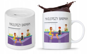 Zestaw Dla Barmana Na Prezent Kubek + Skarbonka