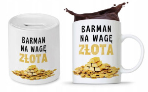Zestaw Dla Barmana Na Prezent Kubek + Skarbonka