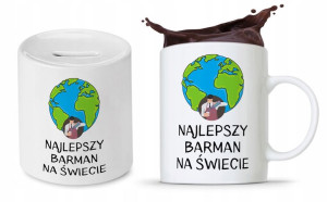 Zestaw Dla Barmana Na Prezent Kubek + Skarbonka