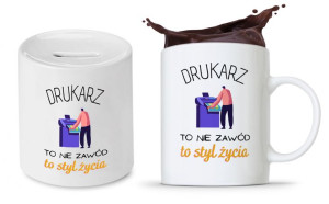 Zestaw Dla Drukarza Kubek + Skarbonka Prezent