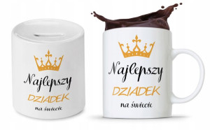 Zestaw Dla Dziadka Dzień Dziadka Kubek + Skarbonka