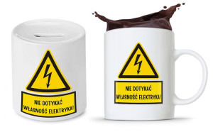 Zestaw Dla Elektryka Prezent Kubek + Skarbonka