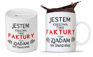 Zestaw Dla Księgowej Księgowego Kubek + Skarbonka