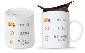 Zestaw Dla Logistyka Kubek + Skarbonka Prezent