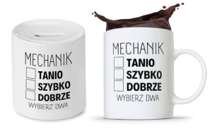Zestaw Dla Mechanika Prezent Kubek + Skarbonka