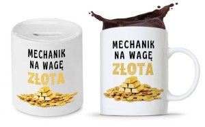 Zestaw Dla Mechanika Prezent Kubek + Skarbonka