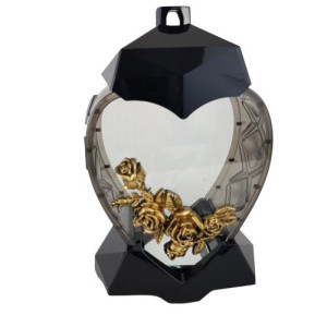 Znicz HK-42 Złoty Róża 3D Serce 28cm