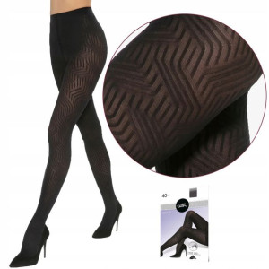 Rajstopy wzorzyste Gatta Optica 02 Lycra 40den 4-L