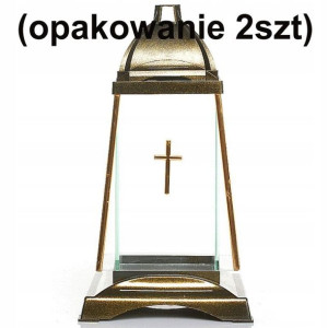 Znicz Kapliczka NOWOŚĆ HK-44 ZŁOTA Z KRZYŻEM kompl