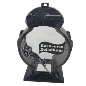 Kapliczka HK-41 OBELIX Róża Dziadkom Czarno Srebrny