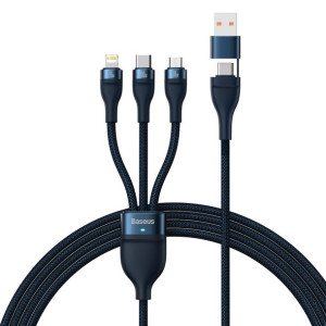 Baseus Kabel Flash Series II 3w1 USB + Typ C na Typ C, Lightning, micro USB