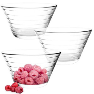 Miska szklana / salaterka paski 3 szt. 300 ml