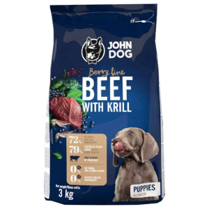 JOHN DOG BERRY SZCZENIAK wołowina z krylem 3kg Sucha Karma