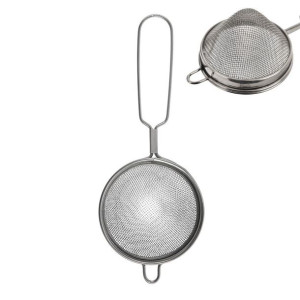 Sitko kuchenne podwójne / zaparzacz do herbaty ziół z uchwytem stalowy 7 cm