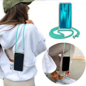 Etui Crossbody do MOTOROLA G71 5G Turkus Sznurek