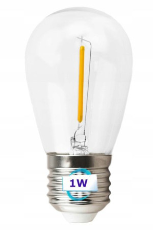 Żarówka filament edison ozdobna LED E27 1W girland