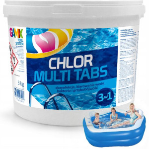 Chemia Basenowa Chlor Szok 3kg Gamix 3W1 TABS