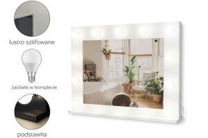 Lustro do toaletki Hollywood z Oświetleniem LED Białe 60 x 80 Żarówki