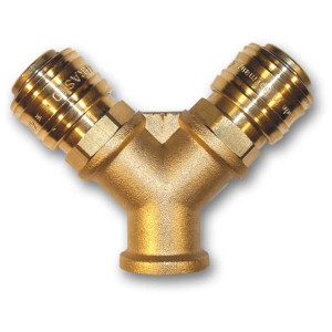 Dwójnik Z Szybkozłączami Bradas Gw 3/8" Mosiądz
